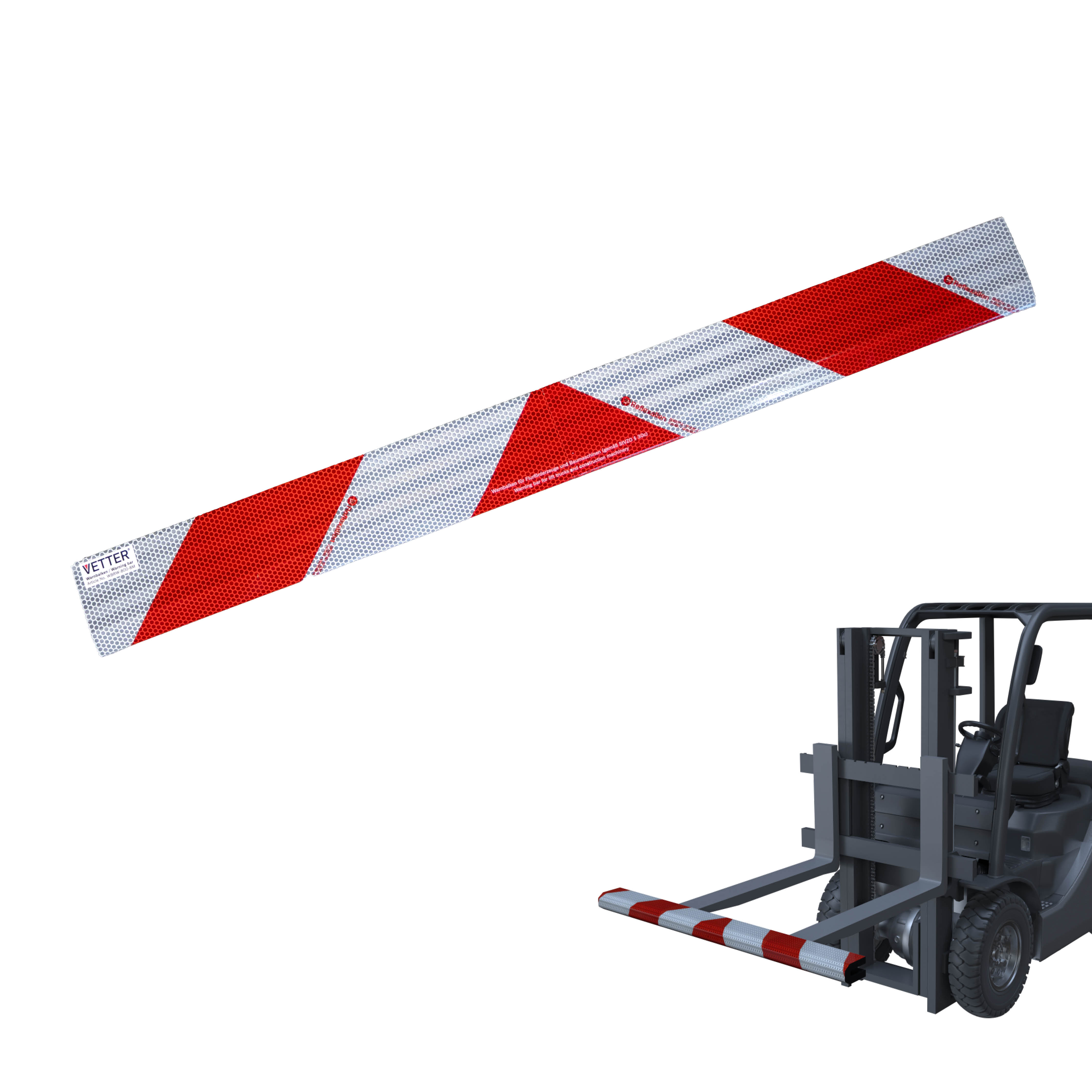 Warnbalken für Gabelzinken – VETTER ZEBRA | Linde Shop