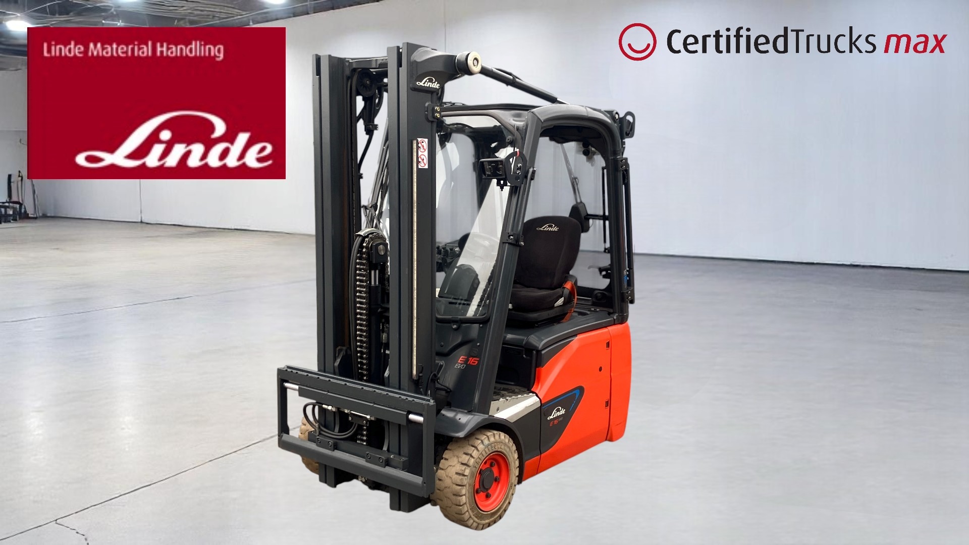Linde Certified Used MAX Forklift E16 EVO - 2022 - 3055 hrs use