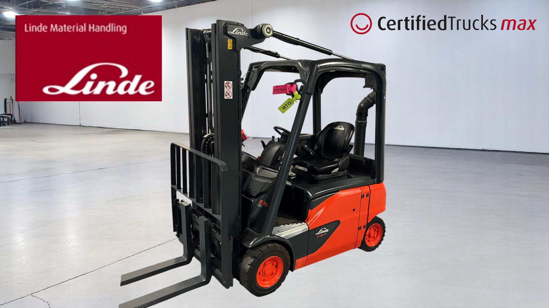 Linde Certified Used MAX Forklift E16PEVO - 2018 - 4376 hrs