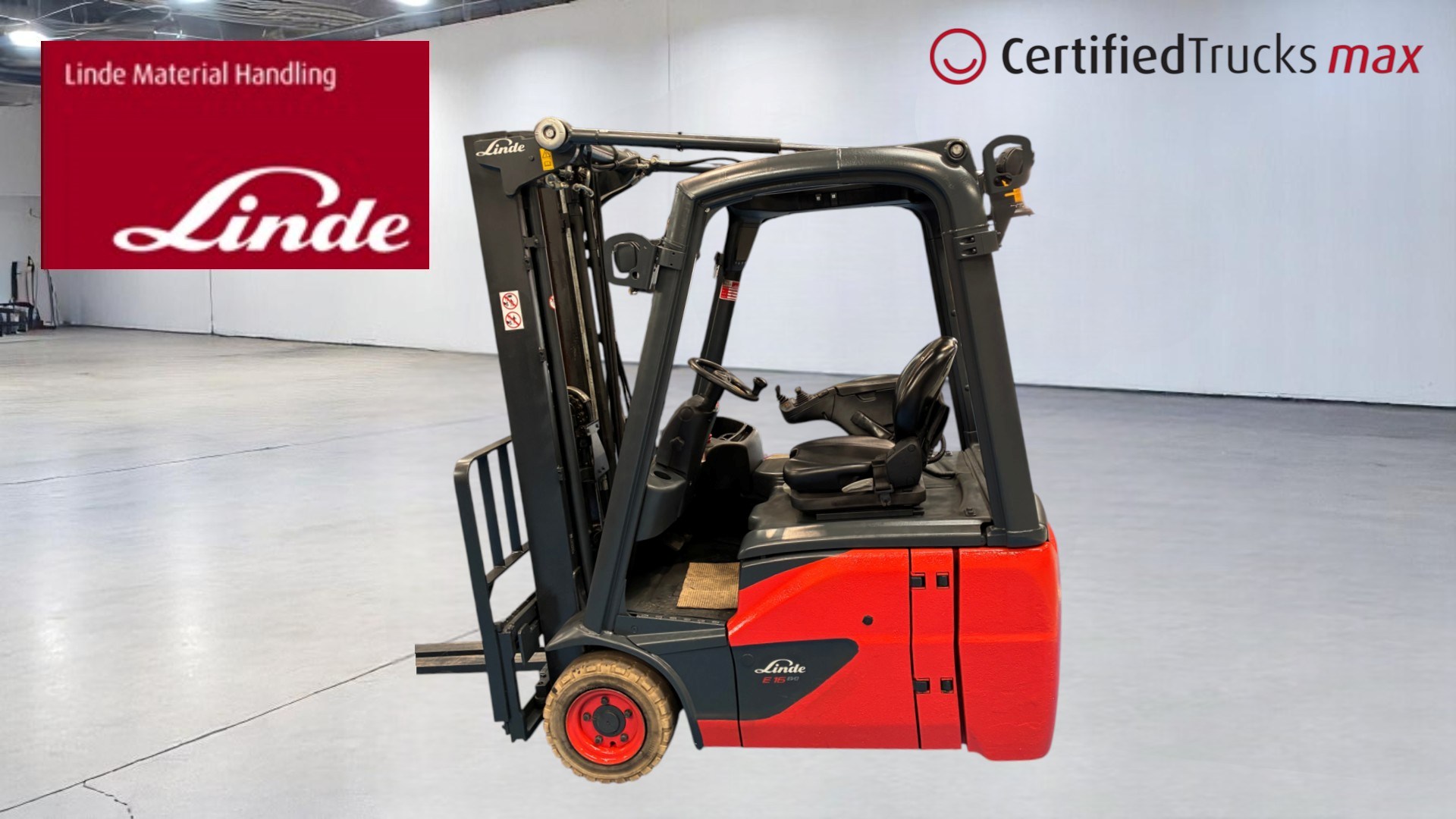 Linde Certified Used MAX Forklift E16 EVO - 2018 - 4929 hrs Linde Certified Used MAX Forklift E16 EVO - 2018 - 4929 hrs