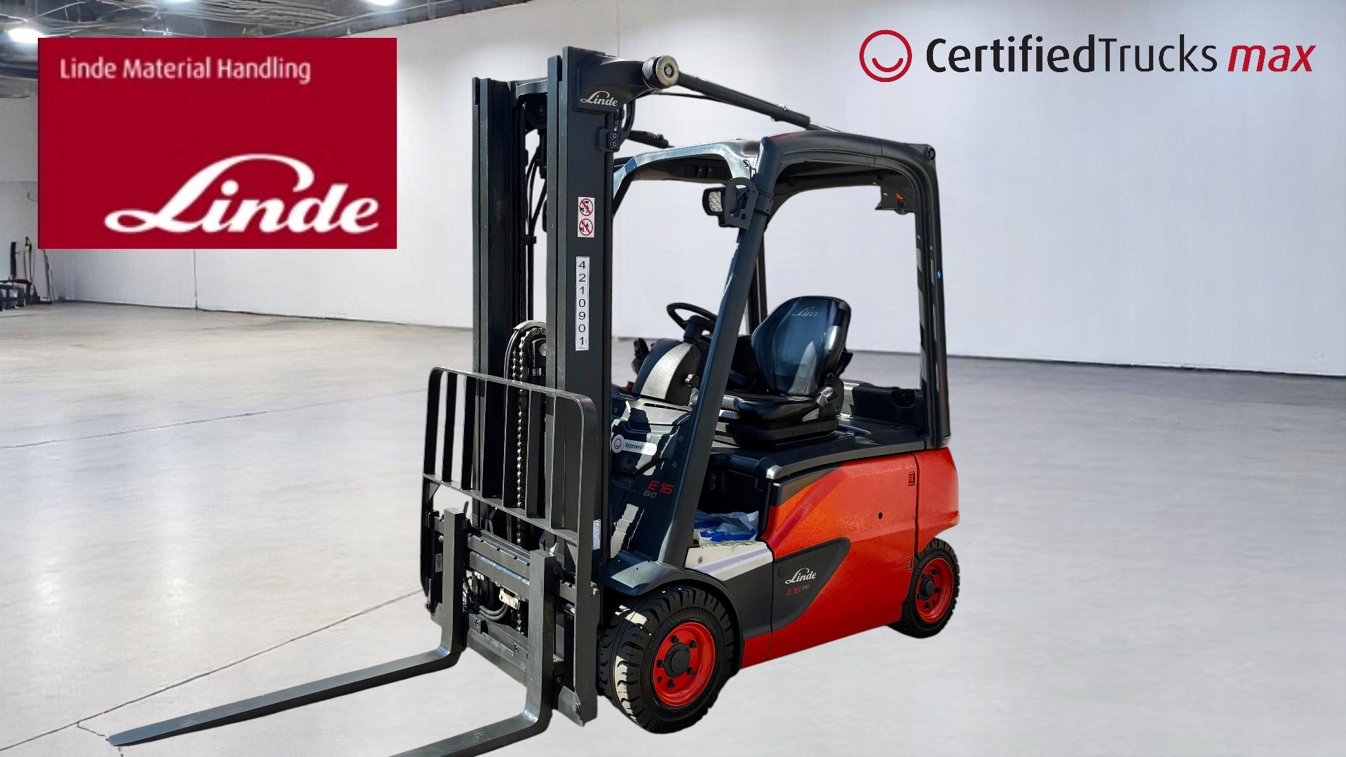 Linde Certified Used MAX Forklift E16PEVO - 2019 - 4237 hrs