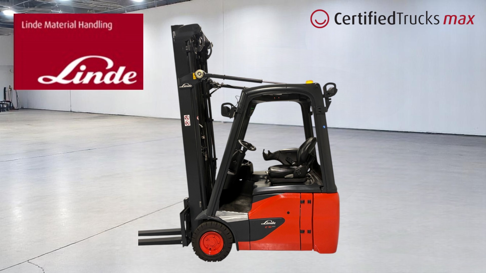 Linde Certified Used MAX Forklift E16C EVO - 2019 - 4610 hrs Linde Certified Used MAX Forklift E16C EVO - 2019 - 4610 hrs