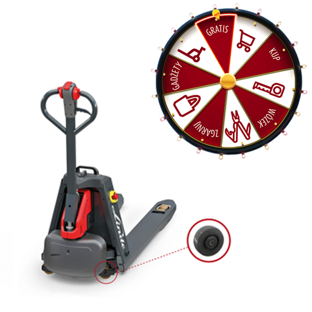 Wózek paletowy elektryczny MT15C z kołami podporowymi - Tandem