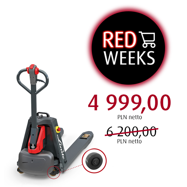 Wózek paletowy elektryczny MT15C z kołami podporowymi - Tandem