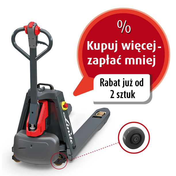 Wózek paletowy elektryczny MT15C z kołami podporowymi - Tandem